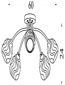 Searchlight 11525-5SN - Felületre szerelhető csillár ASTRAL 5xG9/33W/230V matt króm