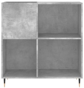 betonszürke szerelt fa hanglemezszekrény 84,5 x 38 x 89 cm