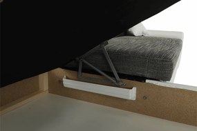 Ülőgarnitúra, fehér/szürke melír, balos, MINERVA