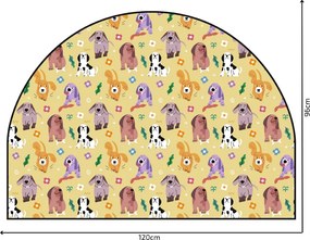 PIPPER. Védő textil falmatrica – Ív – Színes kutyák Méret: 120x96cm, Indíték: névvel
