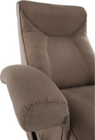 Mechanikusan állítható pihenő fotel, szürkés barna textil, SUAREZ