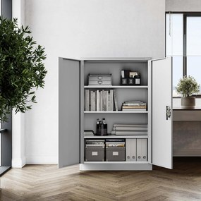 Fém iratszekrény KEVIN, 900 x 1400 x 400 mm, szürke