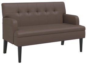 barna műbőr pad háttámlával 112x65,5x75 cm