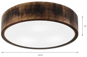 Fürdőszobai mennyezeti lámpa OAK SMOKY 3xE27/15W/230V IP54 37,5 cm tölgy/barna