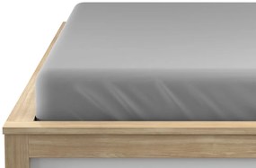 Jersey világosszürke lepedő 160 x 200 cm