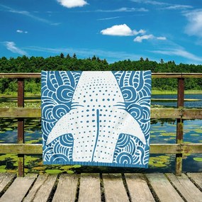 Kék strandtörölköző 90x180 cm Shark – DecoKing