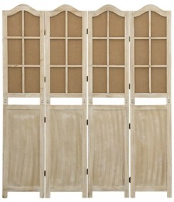 4 paneles barna szövet paraván 140 x 165 cm