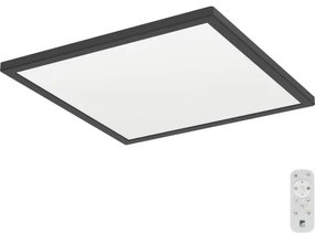 Eglo 901456-LED Dimmelhető fürdőszobai lámpa ROVITO-R 17,6W/230V 39x39cm IP44 fekete + távirányító