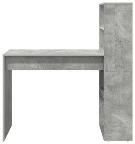 vidaXL Asztal tárolóval Beton Szürke 113x54x120 cm Szerelt fa