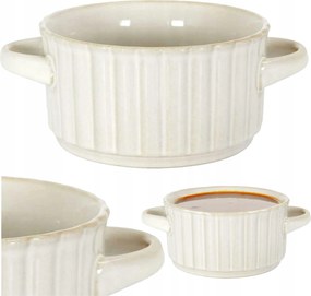 Kerámia leveses tál Rustica 13,5 cm modern desing kerek bézs