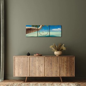 Kép - Tiszta tenger pálmafával (órával) (90x30 cm)
