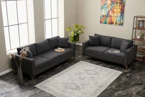 3 személyes kanapé Berlin - Antracit, Arany