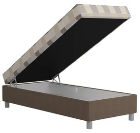 Kárpitozott ágy beépített tárolóval és matraccal GEORGE 90x200 cm barna