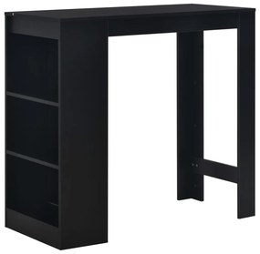 Fekete bárasztal polccal 110 x 50 x 103 cm
