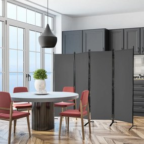 4 paneles paraván 173cm szürke