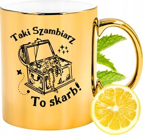 Arany csillogó bögre a sámánnak Ajándék fényképes nyomtatással