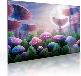 Kép - Gomba teliholdkor, grafika (üvegen) (70x50 cm)