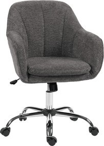 HOMCOM ergonómikus snow-flannel irodai forgószék — állítható magasság, ívelt gombos háttámla, hintázó funkció, szürke | Aosom