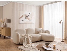 Világosbarna buklé sarokkanapé (jobb oldali-heverő résszel) Orbit – Ropez