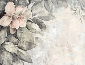 Fotótapéta Levelek Vintage Virágok Beton Hálószoba Nappali Tapéta 350x250