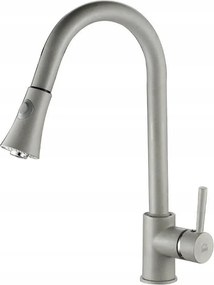 Konyhai Csaptelep Kihúzható Kifolyócsővel Szürke Magas