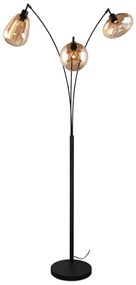 Fekete-narancssárga állólámpa üveg búrával (magasság 200 cm) Lumina – Trio