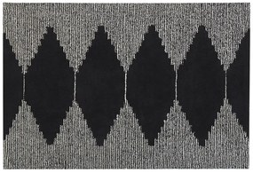 Fekete és fehér pamutszőnyeg 140 x 200 cm BATHINDA Beliani