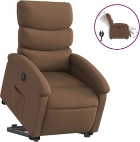 vidaXL elektromos felállást segítő barna szövet dönthető fotel