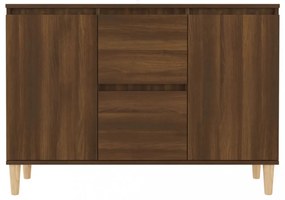 barna tölgyszínű szerelt fa tálalószekrény 101 x 35 x 70 cm