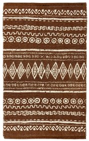 Ethnic barna-fehér pamut szőnyeg, 55 x 180 cm - Webtappeti