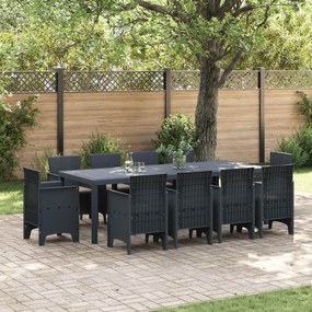 vidaXL Kert étkező szett 11 pcs Antracit Polipropilén