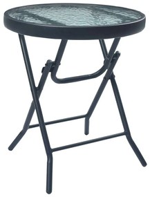 vidaXL fekete acél és üveg bisztróasztal 40 x 46 cm
