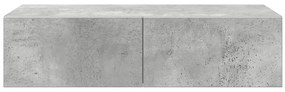 Falipolc fiókokkal betonszürke 60x26,5x15 cm műszaki fa