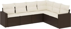 vidaXL 6 részes barna polyrattan kerti ülőgarnitúra párnával