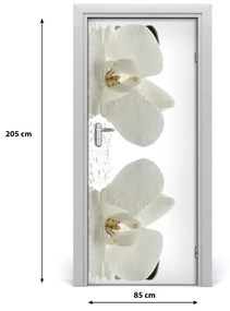 Ajtóposzter öntapadós Orchidea és kövek 85x205 cm