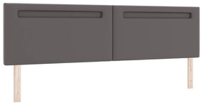 Boxspring Ágy Matraccal Szürkében, 200x200 cm, Műbőr.