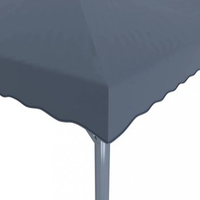 antracitszürke alumíniumpavilon LED fényfüzérrel 400 x 300 cm