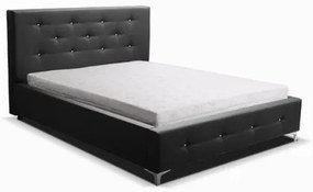 AGNES kárpitozott ágy (fekete)  160x200 cm