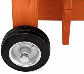 Fa játszóház homokozóval és árnyékoló tetővel