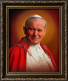 Vászonkép 31x26 Szent II. János Pál Pápa Díszített Keret