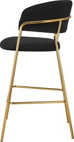 Design bárszék, fekete Velvet szövet/gold króm arany, DASMIN TYP 2