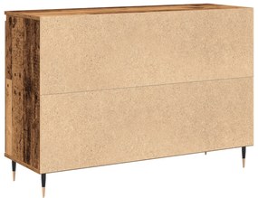 Készülék szekrény ajtókkal és fiókokkal, régi fa 101,5x35x70 cm