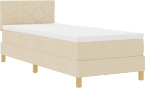 vidaXL LED Box Spring Ágy matracmal leddel Krém 80 x 200 cm szövet