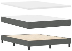 Boxspring Ágy Matracokkal Sötétszürke 160x200 cm Szövet