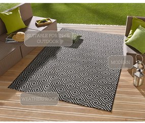 Karo fekete-fehér kültéri szőnyeg, 80 x 150 cm - NORTHRUGS