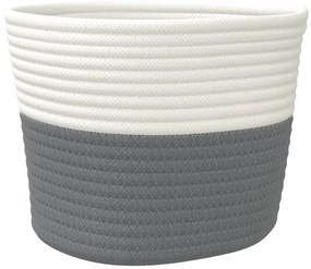2 db szürke-fehér pamut tárolókosár Ø24 x 18 cm