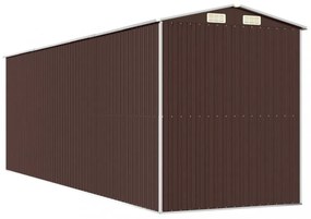 sötétbarna horganyzott acél kerti fészer 192 x 606 x 223 cm