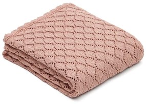 Rózsaszín pamut kötött gyerek takaró 70x100 cm Ria – Kave Home