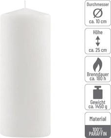 Gyertya készlet 25 cm Ø 10 cm 4 db fehér