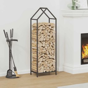 fekete hidegen hengerelt acél tűzifatároló 40x25x120 cm